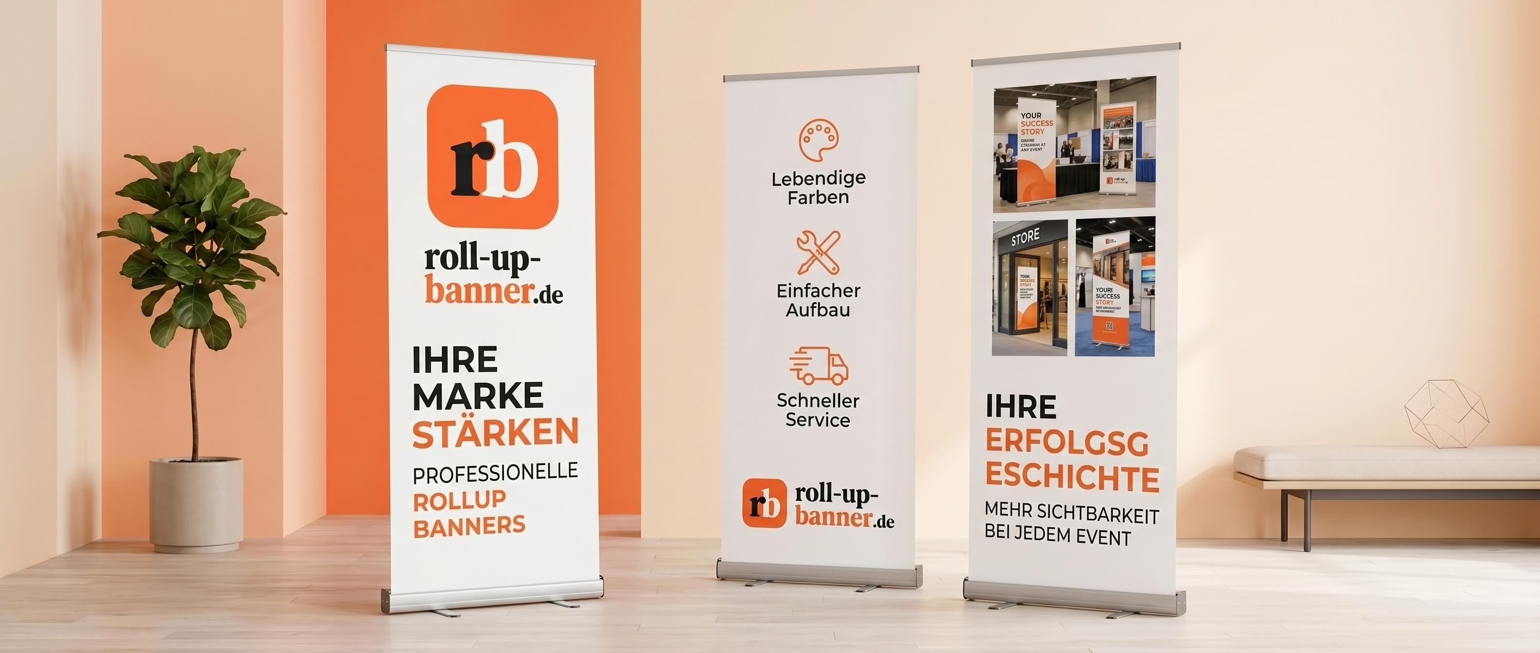 Roll-up-Banner im Einsatz auf einer Messe